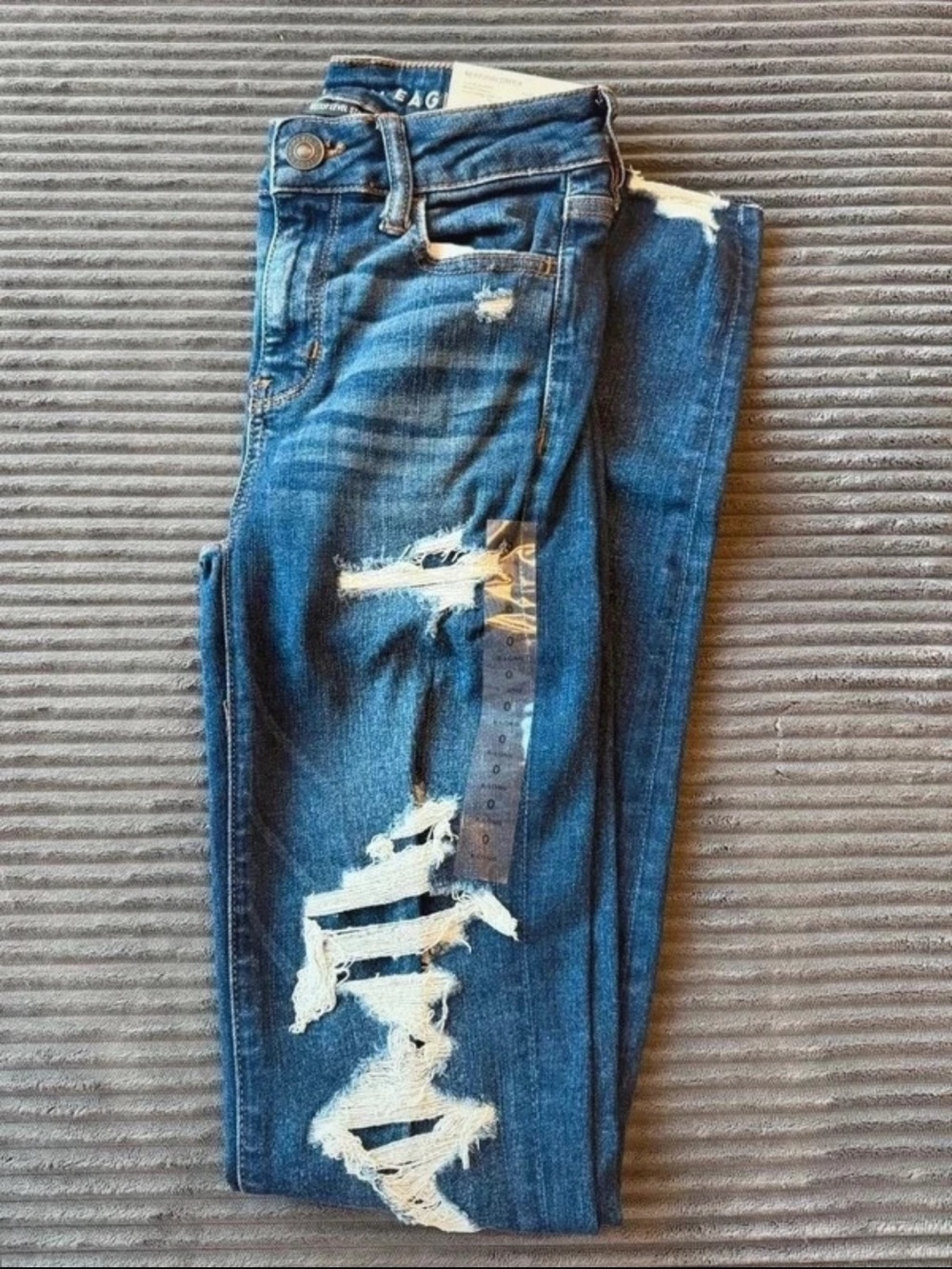 Americana Eagle Distressed Next Level Stretch Hi Rise Jegging Jean